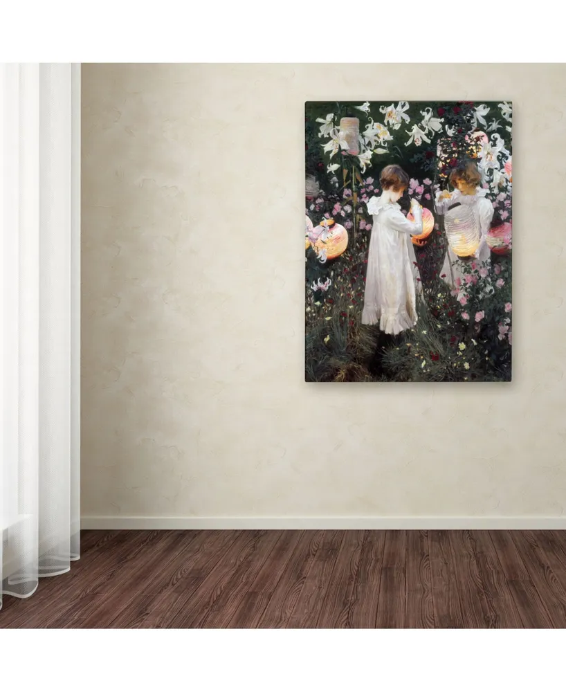 John Singer Sargent 'Carnation Lily Rose' Canvas Art - 47" x 35" x 2"