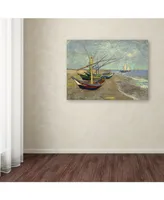Vincent van Gogh 'Fishing Boats on the Beach' Canvas Art - 24" x 18" x 2"