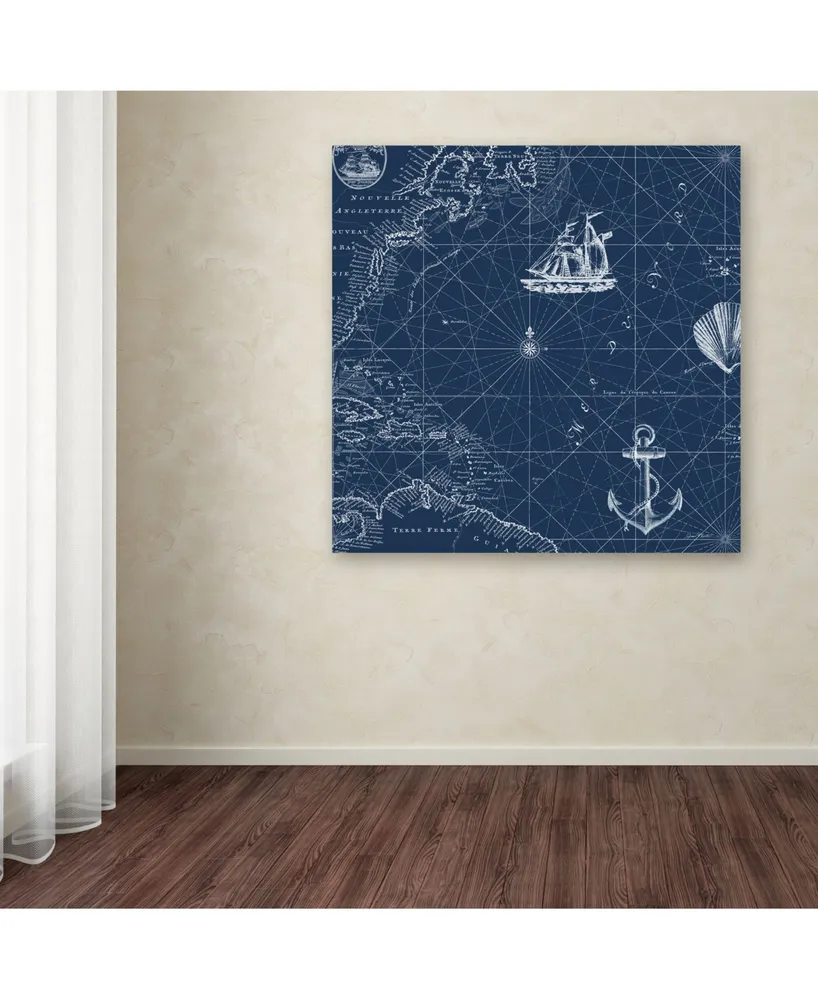 Jean Plout 'Nautical Blues 4' Canvas Art - 18" x 18" x 2"