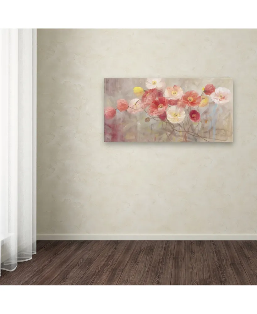 Li Bo 'Wild Poppies I' Canvas Art - 47" x 24" x 2"