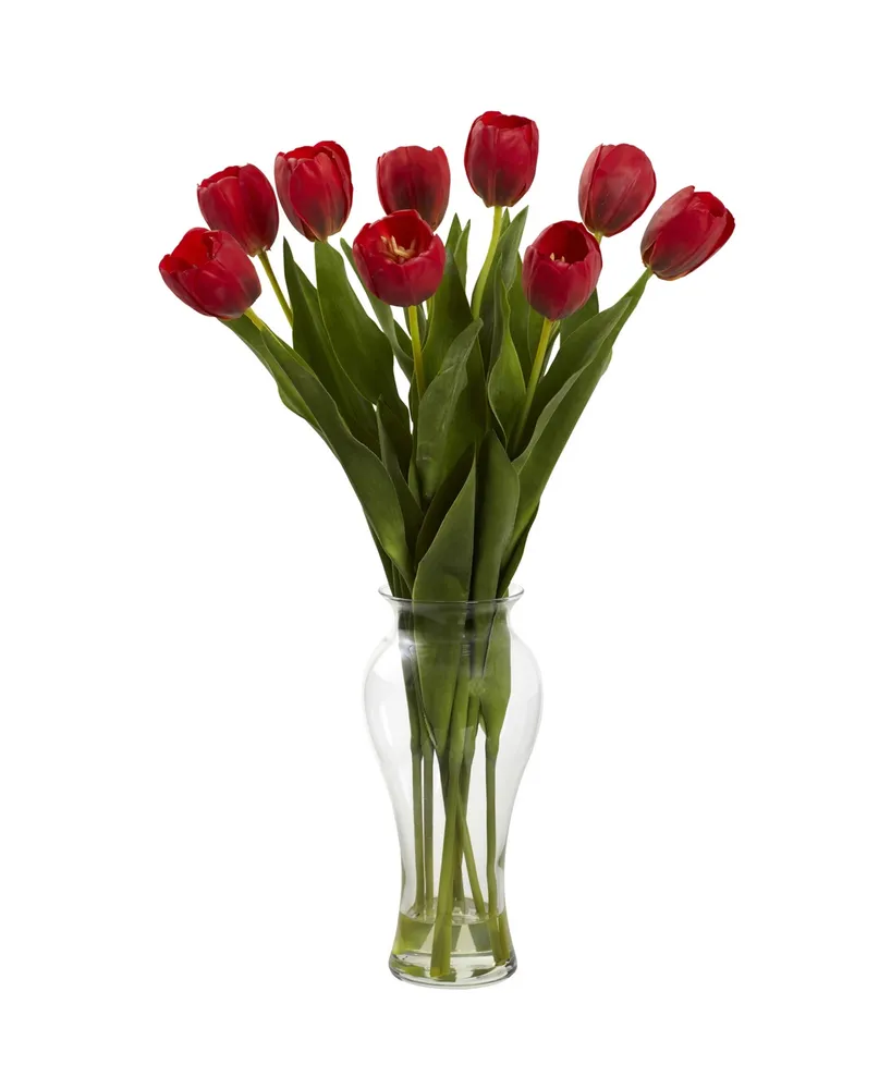 Nearly Natural 24" Tulips w/Vase