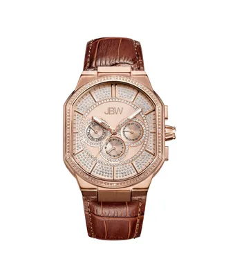 Jbw Men's Orion Diamond (1/8 ct.t.w.) 18K Rose Gold Plated Stainless Steel Watch