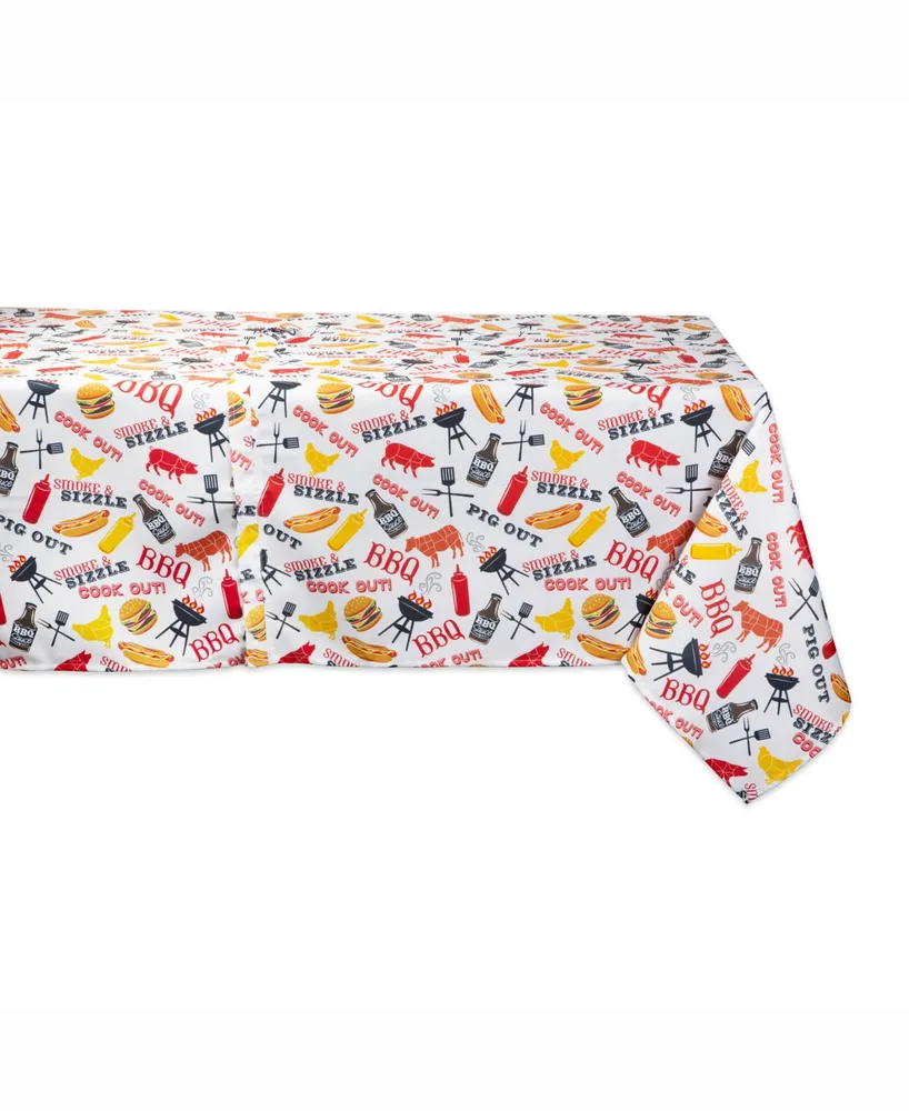 Bbq Fun Print Outdoor Table cloth 60" X 120"