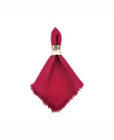 Solid Wine Heavyweight Fringed Napkin Set of 6