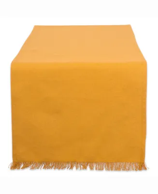 Solid Pumpkin Spice Heavyweight Fringed Table Runner 14" X 72"