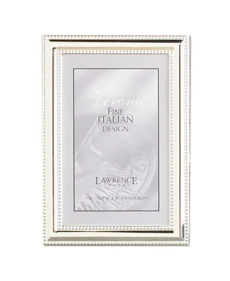 Lawrence Frames Metal Picture Frame Silver-Plate with Delicate Beading