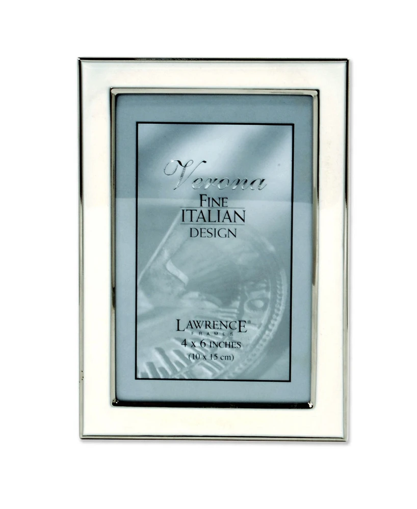 Lawrence Frames Silver Plated Metal with Enamel Picture Frame