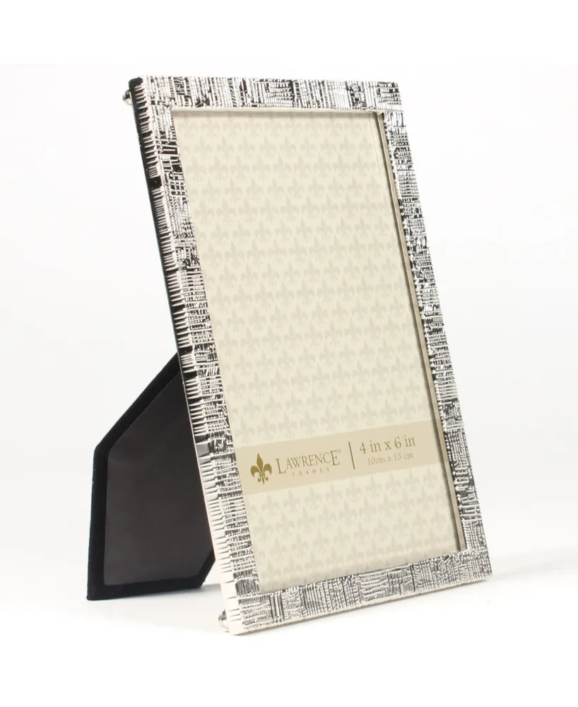 Lawrence Frames Silver Metal Picture Frame with Linen Pattern