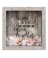 Lawrence Frames Weathered Birch Shadow Box Wine Cork Holder - 10" x 10"