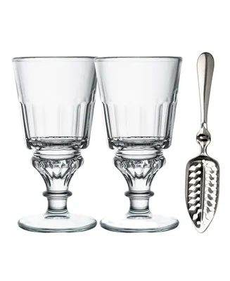 La Rochere 10 oz Absinthe Glasses with Spoon and Recipe - Set of 2