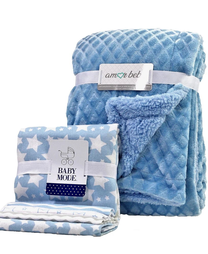 3 Stories Trading Baby Boy or Baby Girl 5 Piece Blanket Gift Set