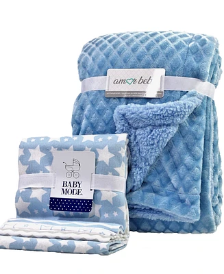 3 Stories Trading Baby Boy or Baby Girl 5 Piece Blanket Gift Set