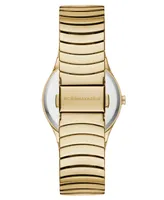 Bcbgmaxazria Ladies Round Goldtone Stainless Steel Bracelet Watch, 33mm