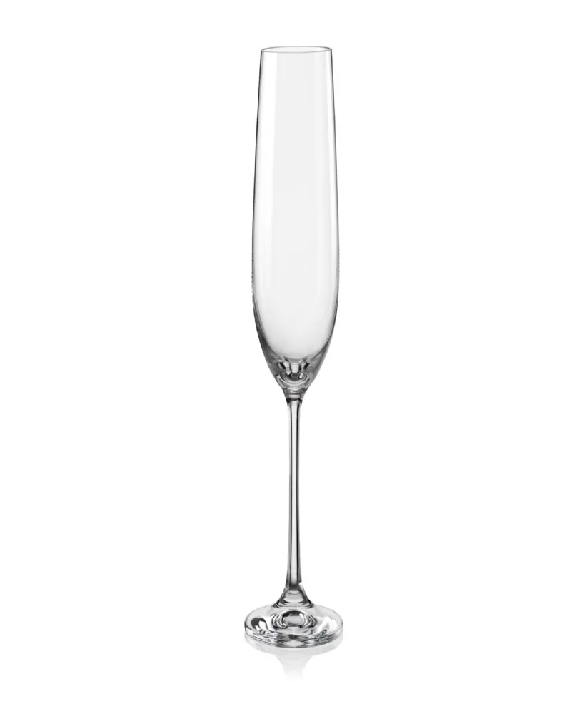 Red Vanilla Viola Fluted Champagne Glass 6.5 Oz, Set of 6