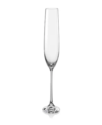 Red Vanilla Viola Fluted Champagne Glass 6.5 Oz, Set of 6
