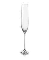 Red Vanilla Viola Fluted Champagne Glass 6.5 Oz, Set of 6