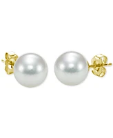 2-Pc. Set Akoya Cultured Pearl (7mm) Pendant Necklace & Stud Earrings in 14k Gold