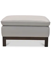Closeout! Virton 24" Leather Ottoman, Created for Macy's