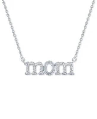 Diamond "Mom" 18" Pendant Necklace (1/10 ct. t.w.) in Sterling Silver