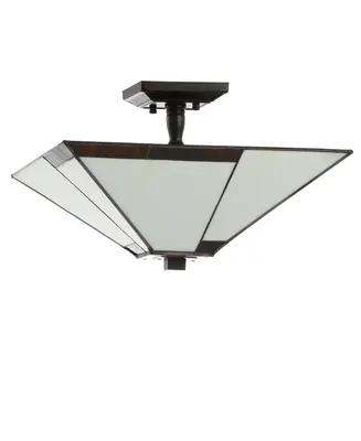 Jonathan Y Julian 15.7" Tiffany-Style Led Semi-Flush Mount