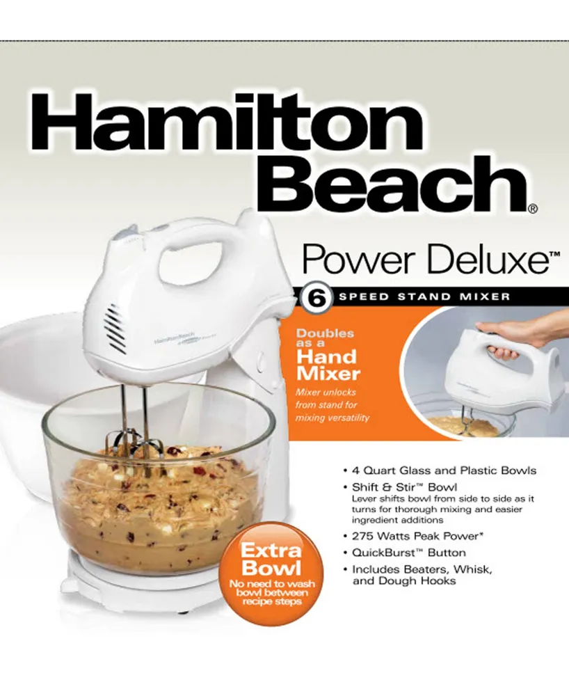 Hamilton Beach Power Deluxe 6-Speed Hand-Stand Mixer