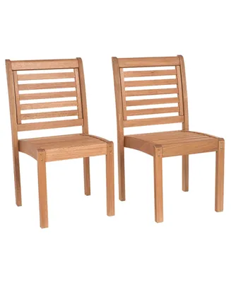 2 Piece Patio Dining Chair Set Stackable