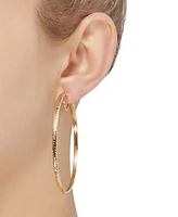 Italian Gold Round Hoop Earrings in 14k Gold, 60mm