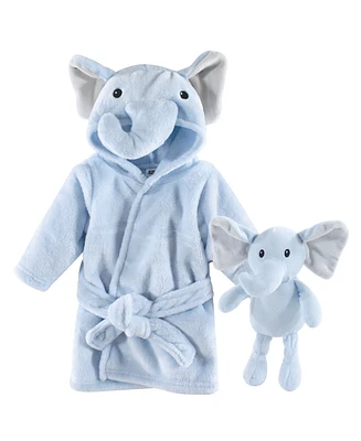 Hudson Baby Infant Unisex Plush Bathrobe and Toy Set