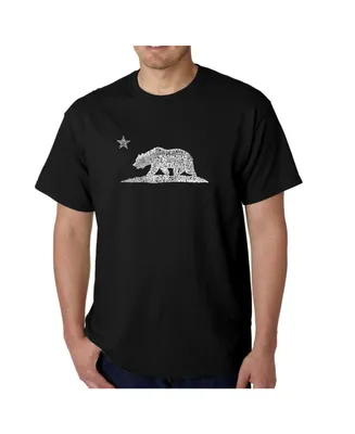 La Pop Art Mens Word T-Shirt - California Bear