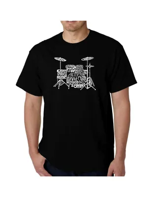 La Pop Art Mens Word T-Shirt - Drums