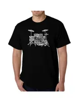 La Pop Art Mens Word T-Shirt - Drums