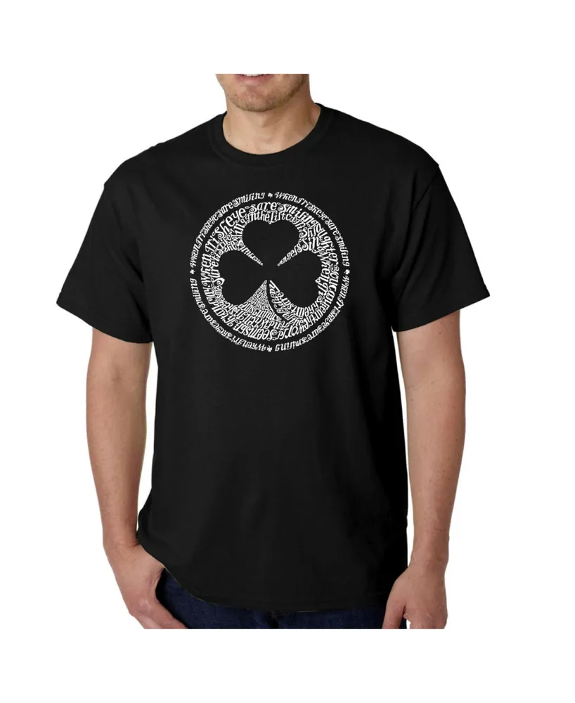 La Pop Art Mens Word T-Shirt - Irish Eyes Clover