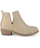 Journee Collection Women's Rimi Notched Ankle Stacked Heel Booties