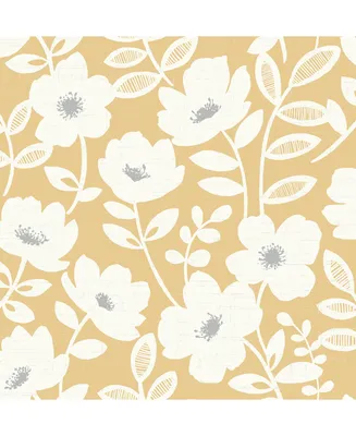 Brewster Home Fashions Bergman Scandi Flower Wallpaper - 396" x 20.5" x 0.025"