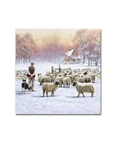 The Macneil Studio 'Sheep Shepherd' Canvas Art - 14" x 14"