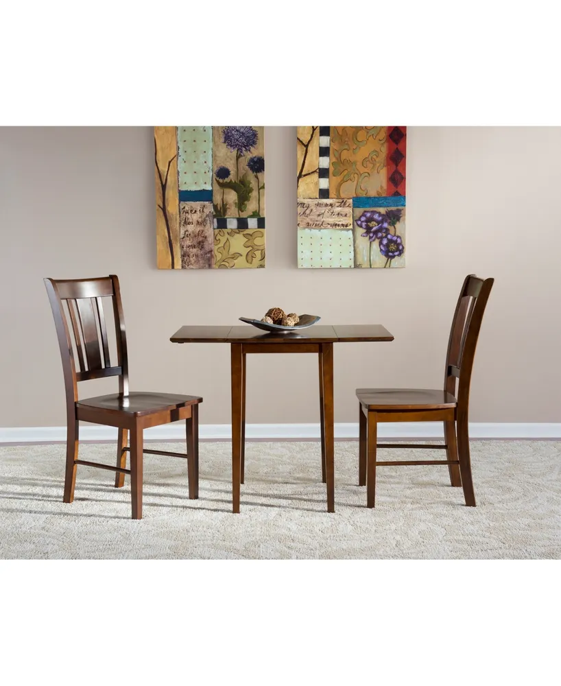 International Concepts Small Dual Drop Leaf Table With 2 San Remo Chairs