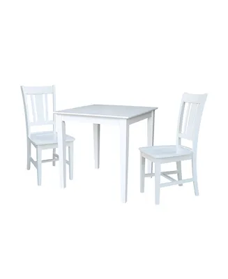 International Concepts 30X30 Dining Table With 2 San Remo Chairs