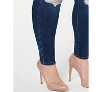 Celebrity Pink Trendy Plus High-Rise Distressed Skinny Ankle Jeans