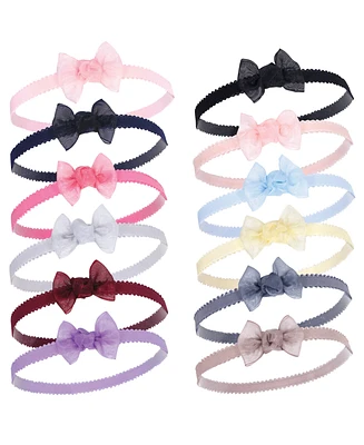 Hudson Baby Baby Girls Hudson Headbands 12pk, Navy, 0-24 Months