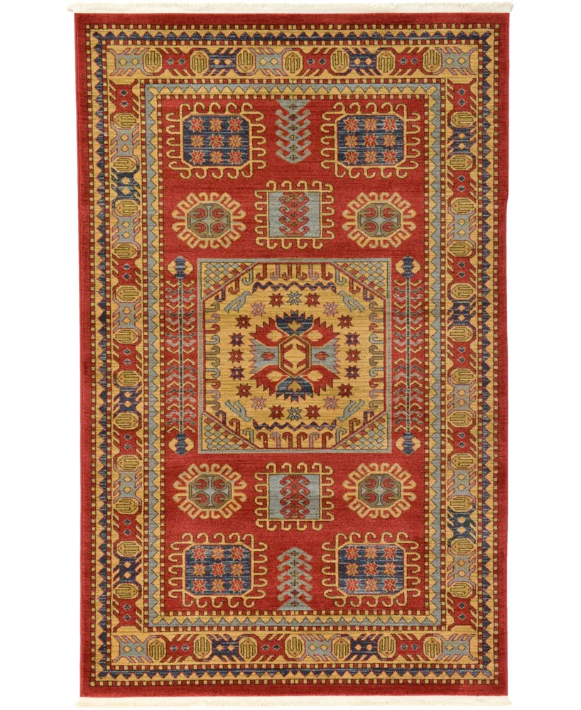 Bayshore Home Harik Har6 Red 5' x 8' Area Rug