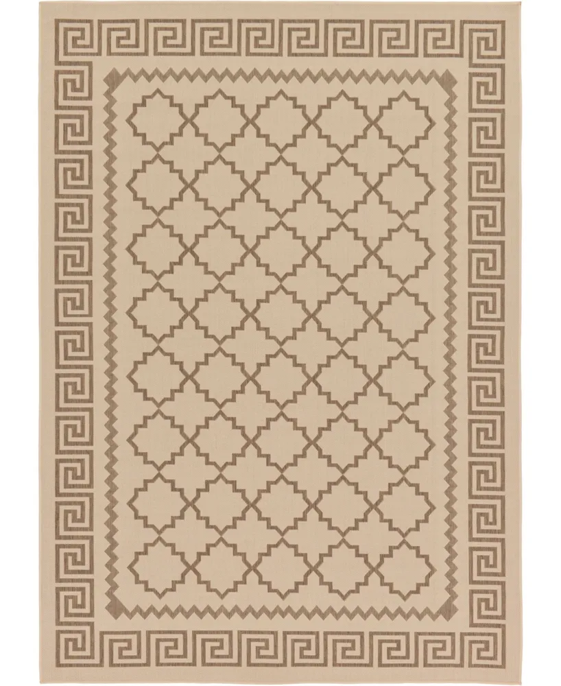 Bayshore Home Outdoor Pashio Pas5 Beige 7' x 10' Area Rug