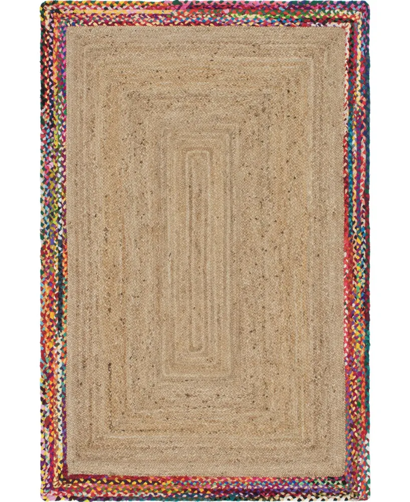 Bayshore Home Chindi Border Chb2 Natural 5' x 8' Area Rug