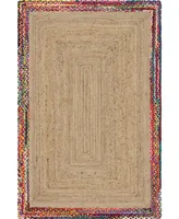 Bayshore Home Chindi Border Chb2 Natural 5' x 8' Area Rug