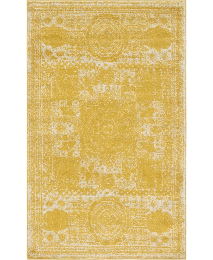 Closeout! Bayshore Home Mobley Mob2 Yellow 5' 10" x 8' Area Rug