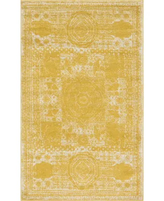 Closeout! Bayshore Home Mobley Mob2 Yellow 5' 10" x 8' Area Rug