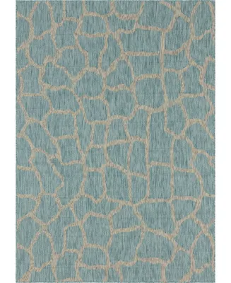 Bayshore Home Outdoor Pashio Pas7 Light Aqua 8' x 11' 4" Area Rug