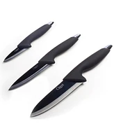 Ozeri Elite Chef 3-Piece Black Ceramic Knife Set