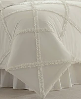 Laura Ashley Adelina Ruffle Cotton 3 Piece Comforter Set, Full/Queen