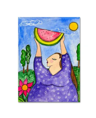 Wyanne 'Big Diva With Watermelon' Canvas Art - 18" x 24"