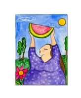 Wyanne 'Big Diva With Watermelon' Canvas Art - 18" x 24"